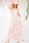 Dress - Modest Easter Maxi, Ivory/Peach Florals, Also Plus Size