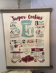 Wall Art - Sugar Cookie Recipe Canvas Banner, burgundy/teal