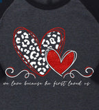 T-shirt - He Loved Us First Baseball Tee, /charcoal  gray, also in Plus