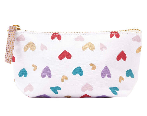 Accessories/Gifts - Tossed Hearts Canvas Pouch Bag, Small