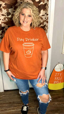 T-Shirt - Day Drinker Fall T, Burnt Orange
